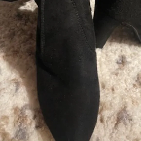 black suede high heel boots over the knee - Picture 8 of 9